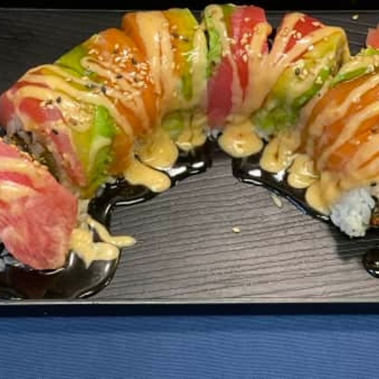Colorful Rainbow Roll: A Sushi Delight